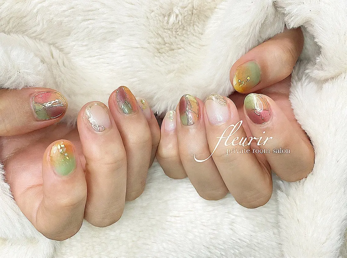 ネイル アートネイル フルリール 【プライベートサロンのネイルデザイン