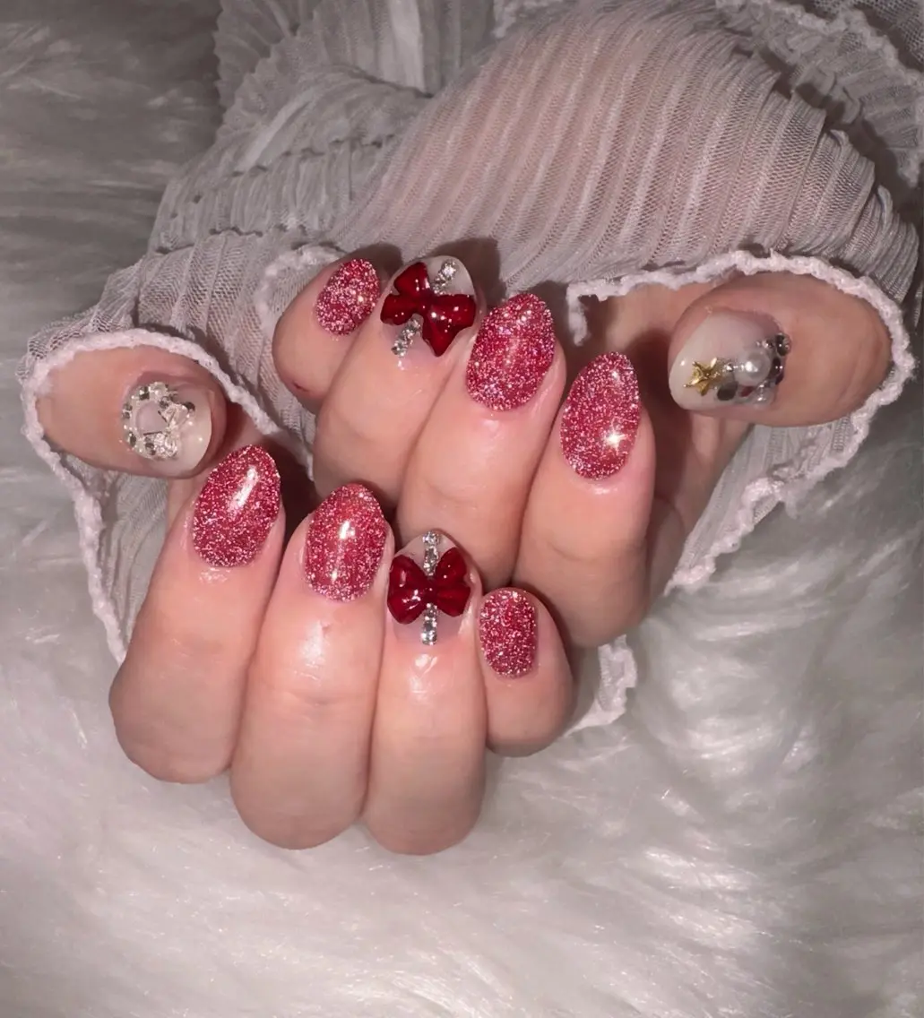 ネイル フラッシュネイル 赤色 ハンドネイル Nail Salon macherieのネイルデザイン
