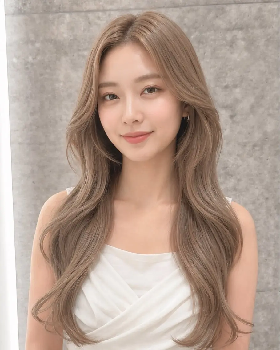 ロング カラー ベージュカラー ブリーチ 透明感カラー ハイトーンカラー ミルクティーベージュ カット ヘアカラー トリートメント 田村和範/似合わせ カラー/髪質改善のヘアスタイル