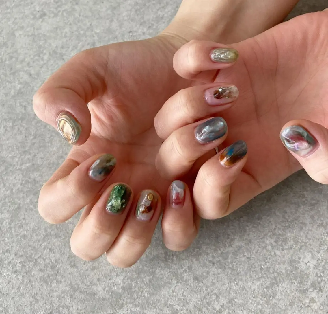 ネイル アートネイル 長さ出し ジェルネイル 氷ネイル・うるうるネイル マットネイル ハンドネイル nail salon Soeurのネイルデザイン