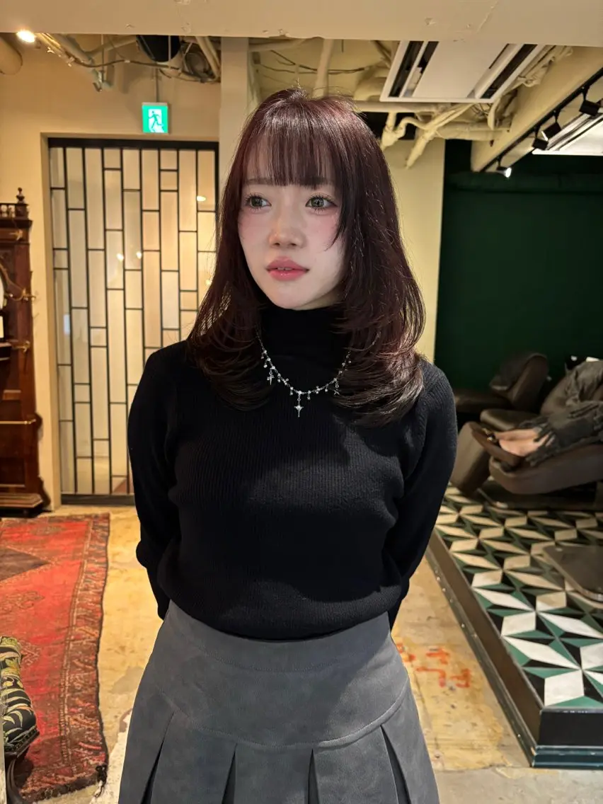 ミディアム カラー カット ヘアカラー トリートメント ブリーチ/エクステ はしもと そな🫧のヘアスタイル