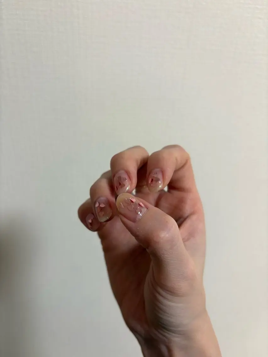 ネイル アートネイル クリアネイル ハート ホログラムネイル シンプルネイル xoxo_nail 🎀FUKAのネイルデザイン
