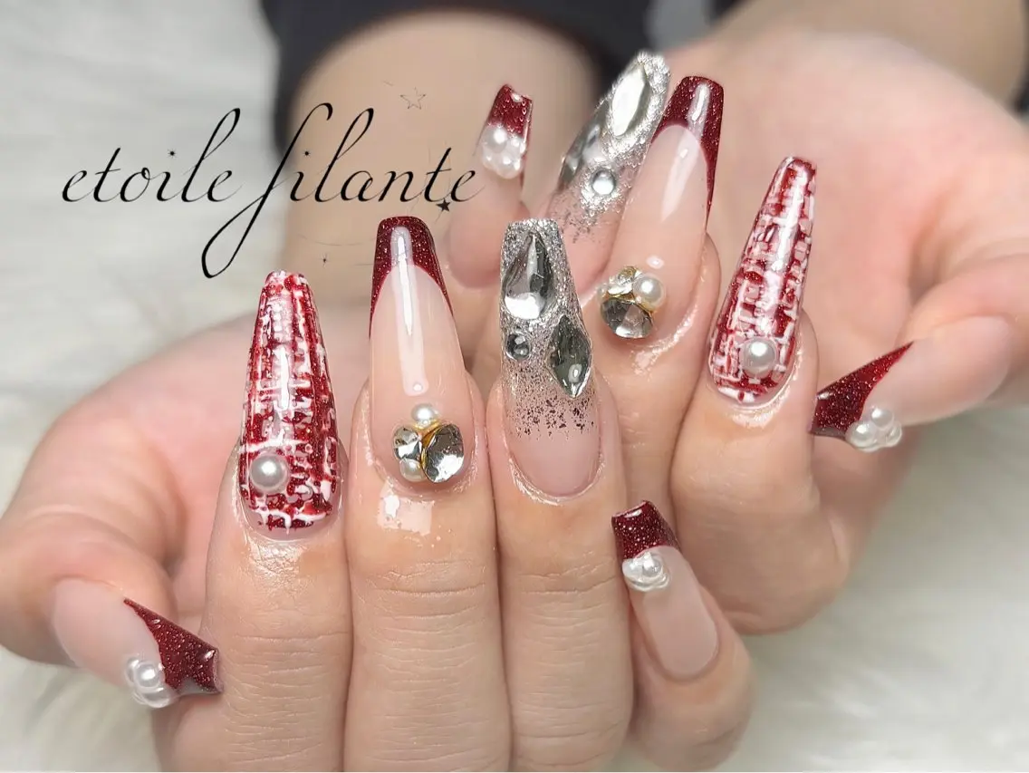 ネイル 長さ出し ハンドネイル etoile filanteのネイルデザイン