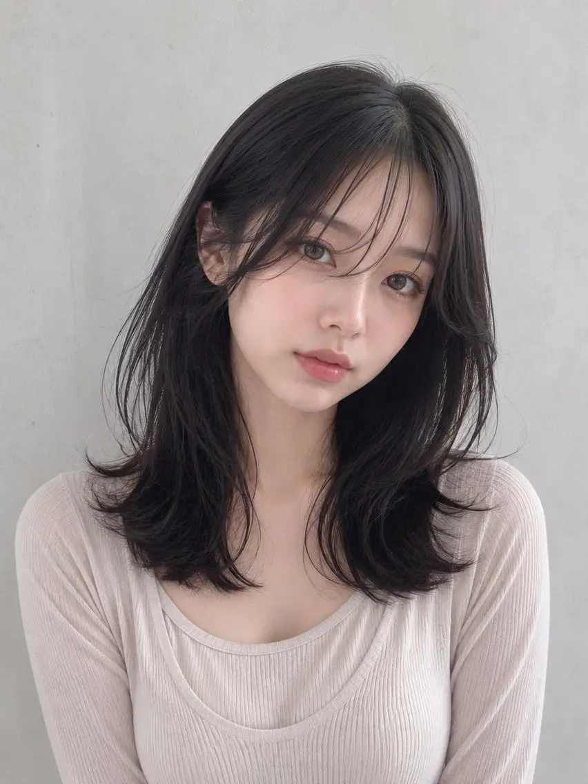 ロング くびれヘア 顔周りカット 髪質改善 ヨシンモリ 韓国風ヘア 束感まつ毛/透明感 Yuuka🤍🫧のマツエク・マツパデザイン