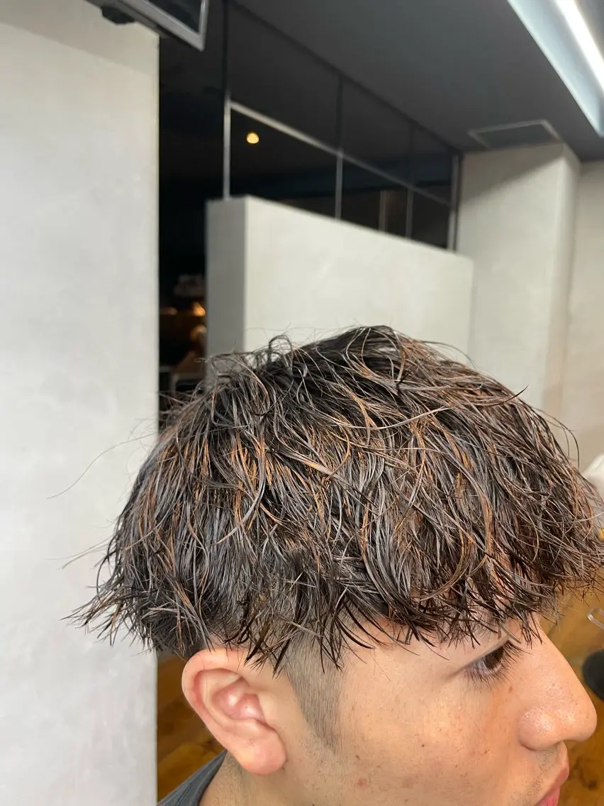 ショート パーマ メンズ カット パーマ ヘアセット メンズ特化🔥 アサオカカズキのヘアスタイル
