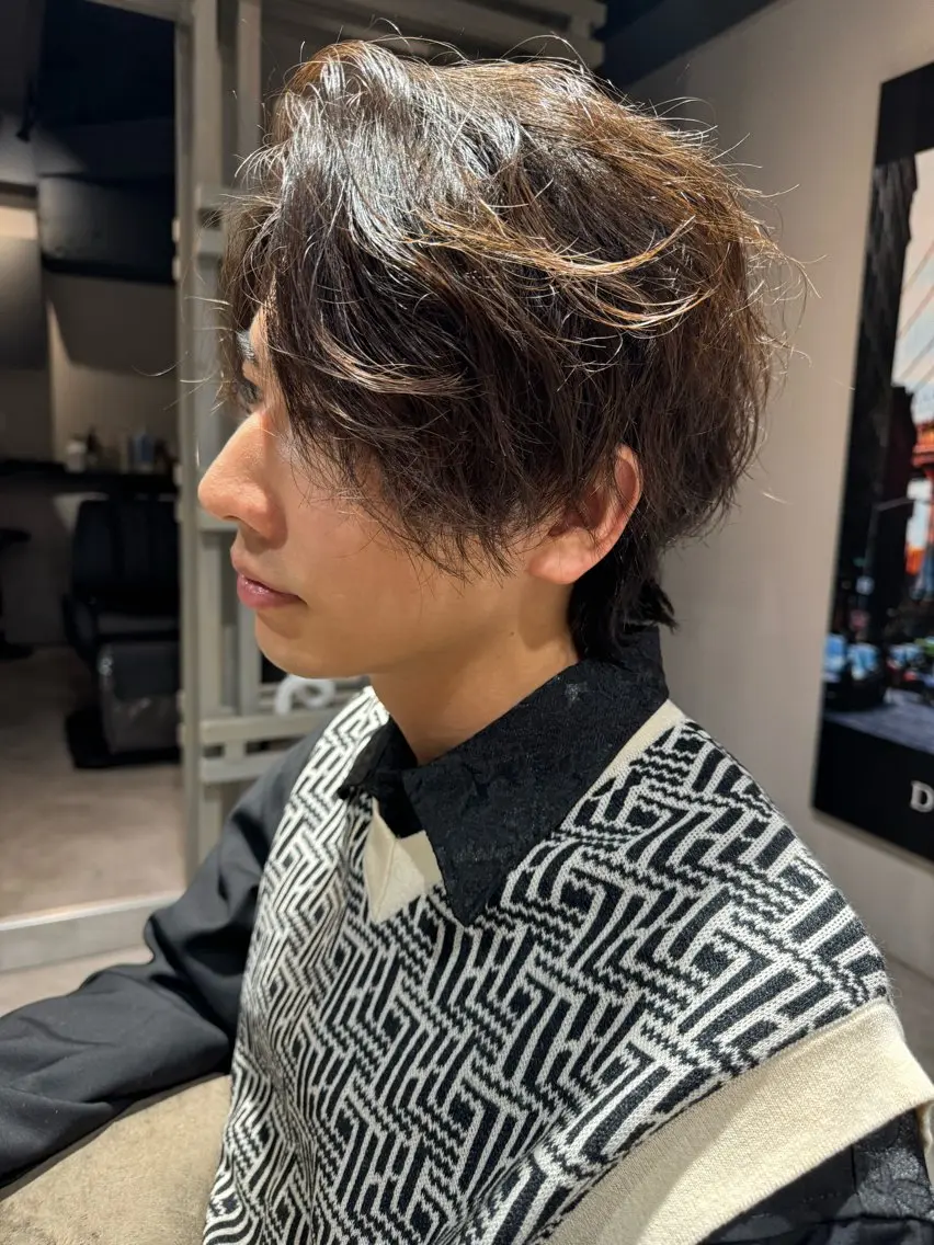 ミディアム パーマ メンズ カット パーマ トリートメント 似合う髪型見つけます AYAKAのヘアスタイル