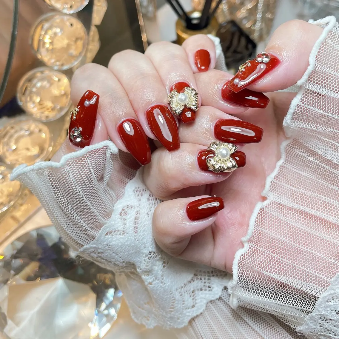 ネイル 24時まで❤︎韓国、 ワンホンネイルのネイルデザイン