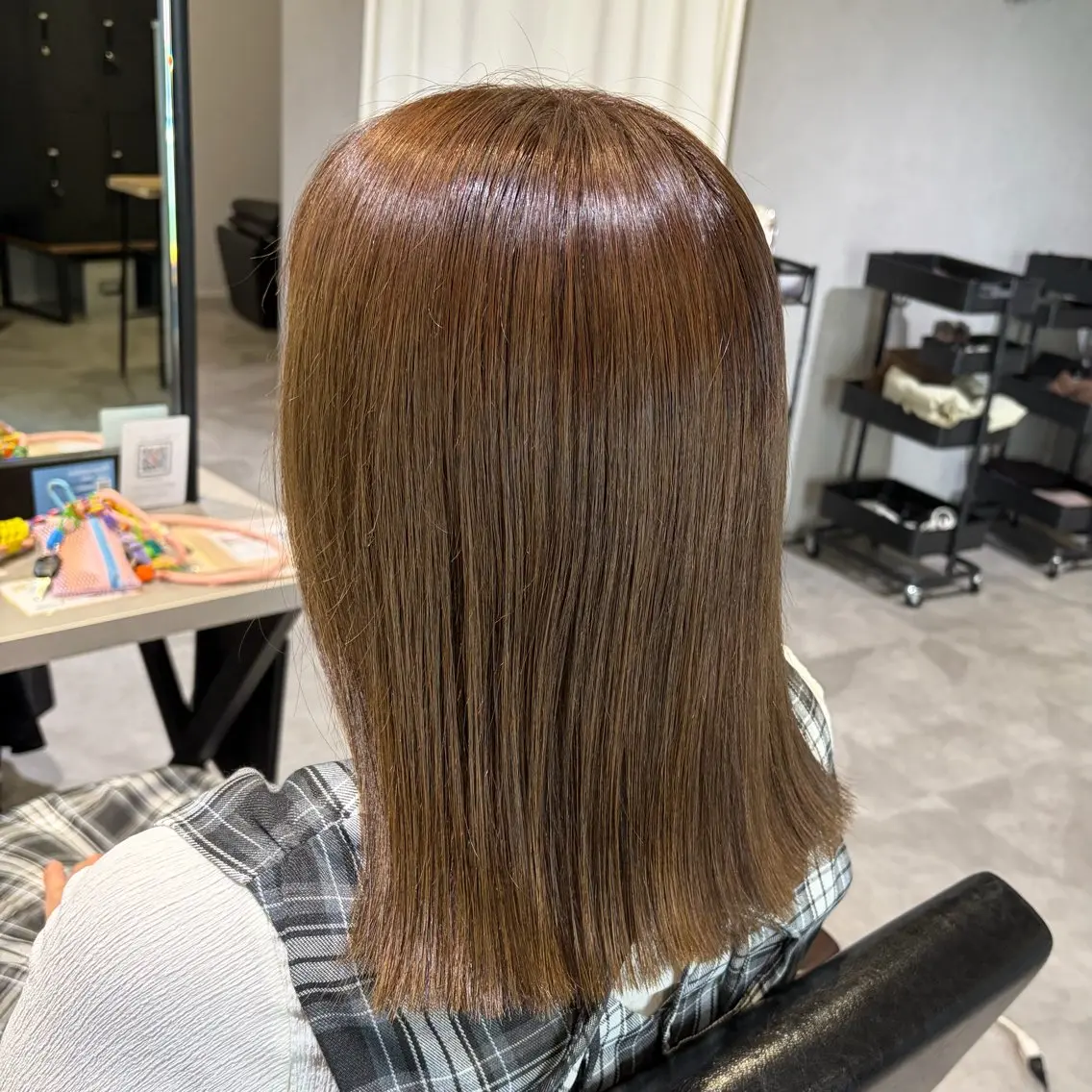 ミディアム カラー ベージュカラー ミント ミントベージュ カット ヘアカラー トリートメント MIRUKA/ 暖色カラー/ベージュのヘアスタイル