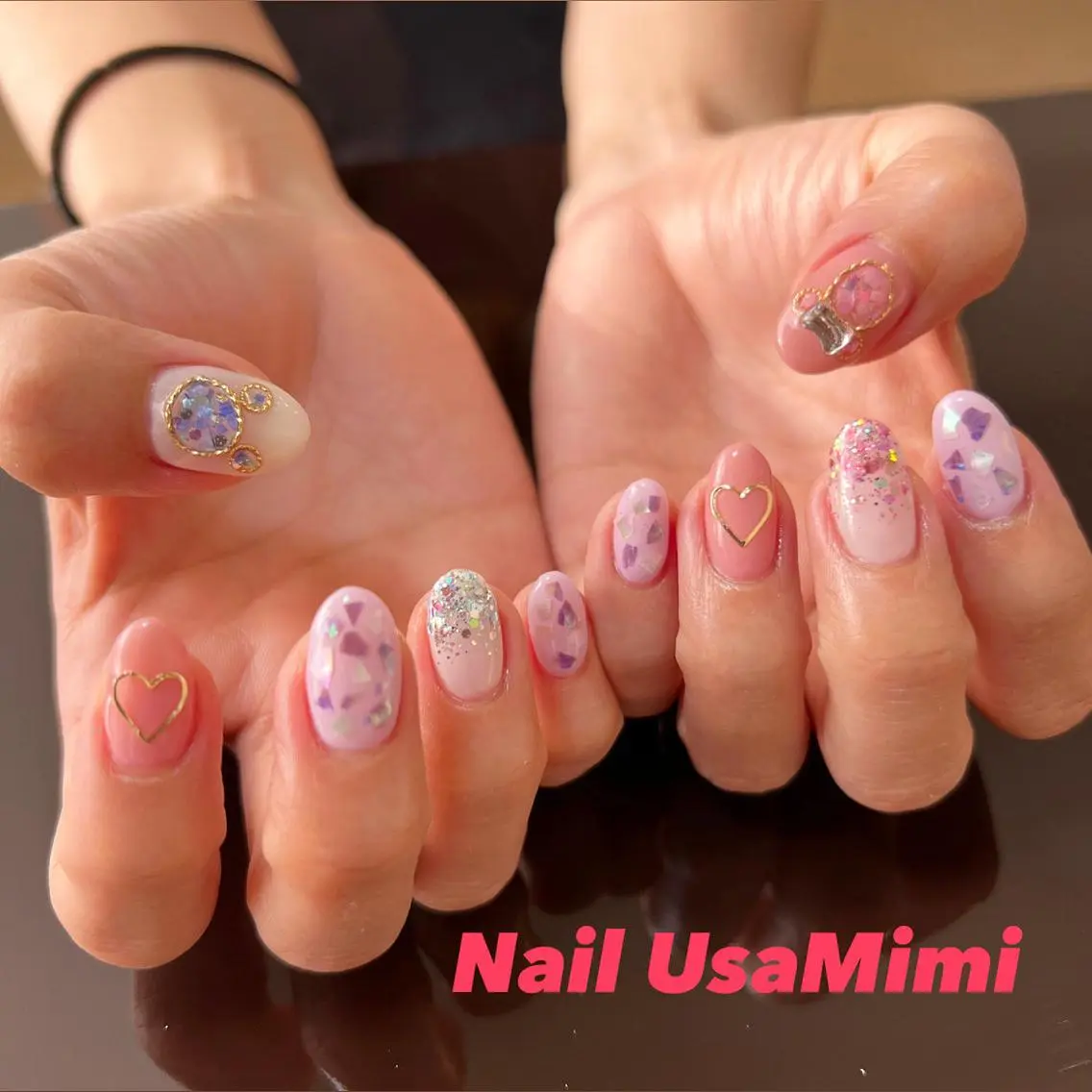 ネイル クリアネイル フットネイル ジェルネイル マグネットネイル 持ち込み 本町ネイルNail UsaMimiのネイルデザイン