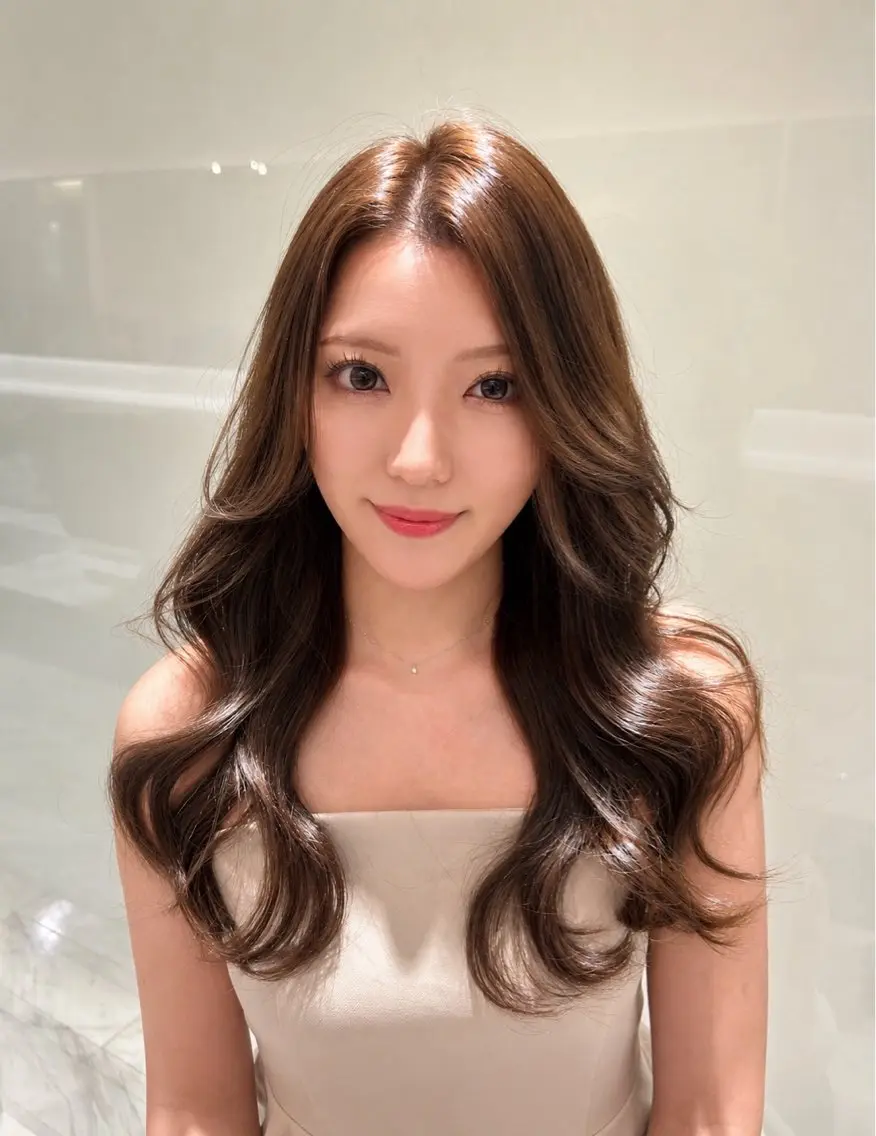 ロング ヘアカラー トリートメント 大人色気レイヤー/ 大阪梅田/ユズ🎀のヘアスタイル
