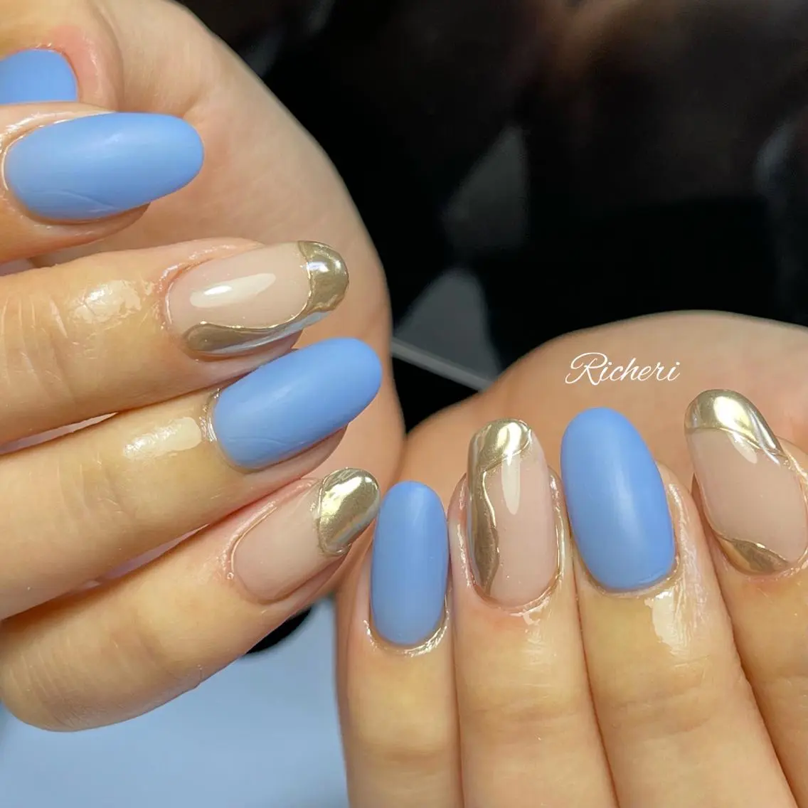 ミディアム ネイル アートネイル ミラーネイル richeri beautyのその他イメージ