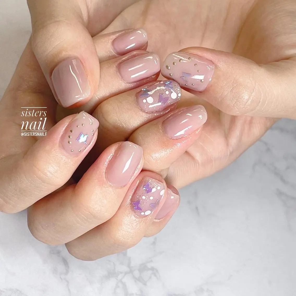 ネイル アートネイル 韓国ネイル ニュアンスネイル オフィスネイル シンプルネイル sisters nail.fのネイルデザイン