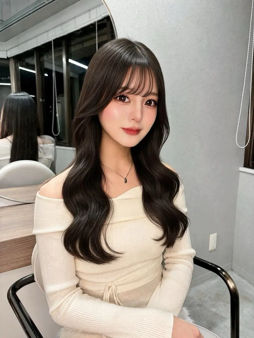 ロング カラー ベージュカラー ブリーチ ダブルカラー ラベンダーカラー ラベンダーベージュ カット ヘアカラー トリートメント 友田 那都のヘアスタイル