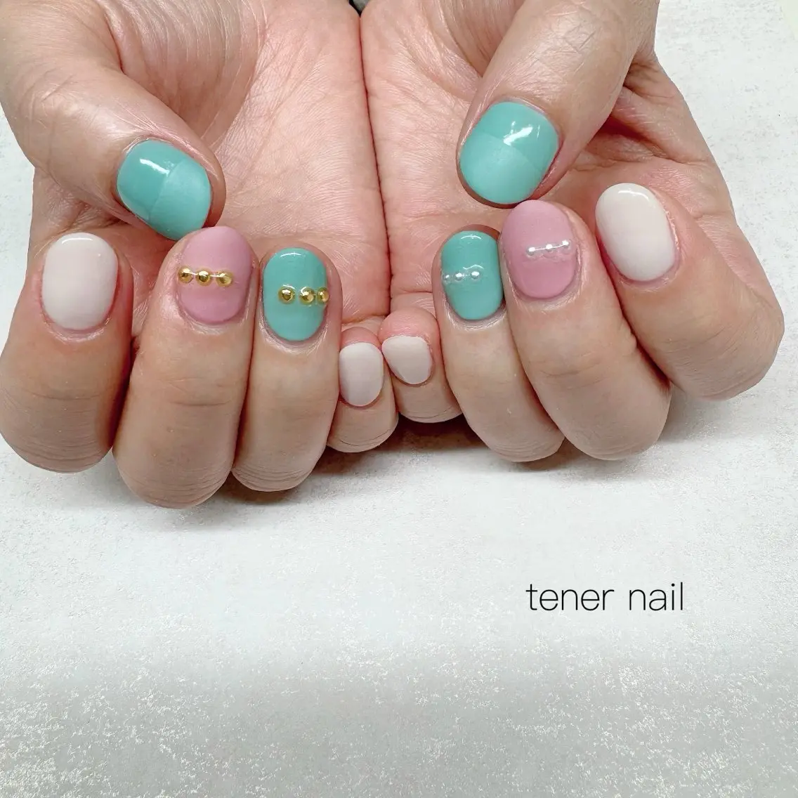 ネイル マットネイル パステルネイル 春ネイル ハンドネイル テネルネイル tener nailのネイルデザイン