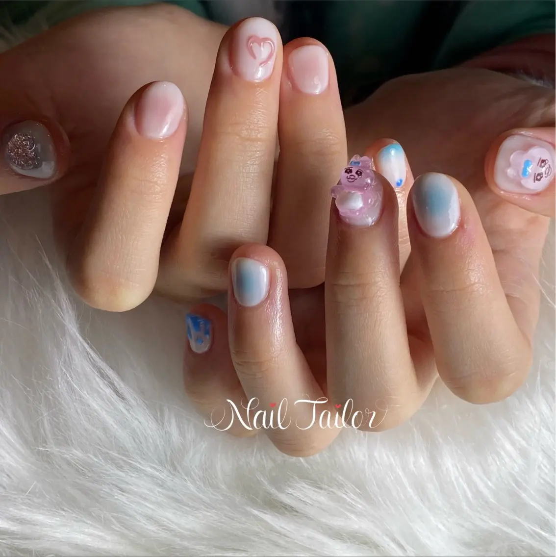 ネイル チークネイル ジェルネイル 韓国ネイル ハンドネイル NailTailor ネイルテイラーのネイルデザイン
