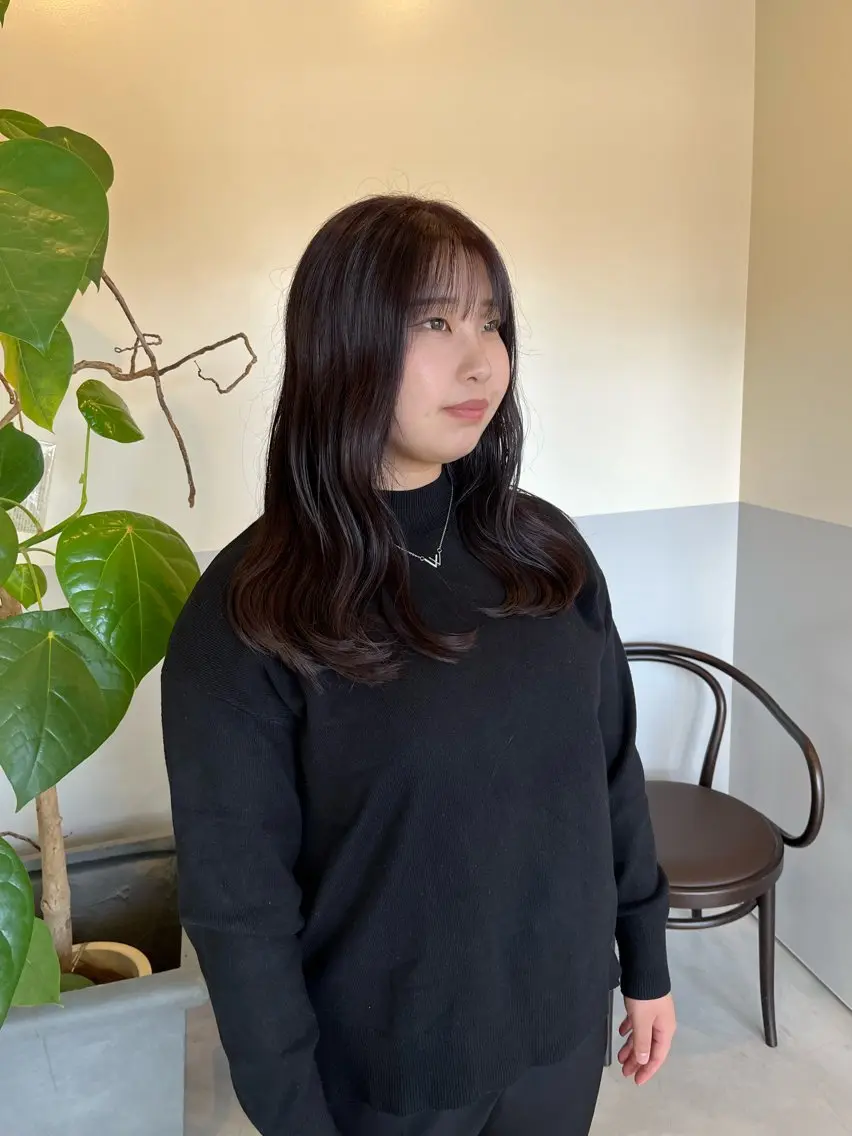 ロング ピンクブラウン 神谷 夏帆のヘアスタイル