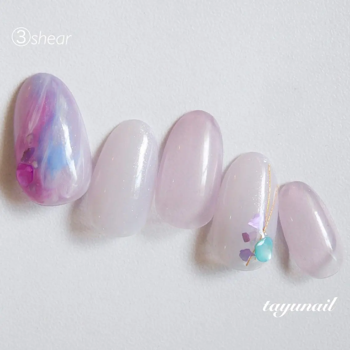 ネイル アートネイル ブルー フットネイル ジェルネイル パラジェル ネイルサロン 【たゆnail】のネイルデザイン
