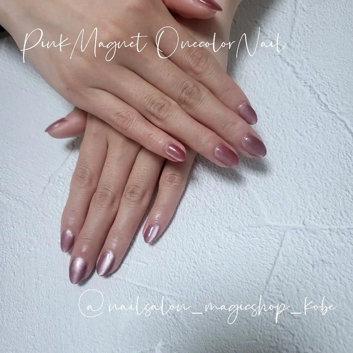 ネイル ジェルネイル キラキラネイル マグネットネイル ピンク シルバー ハンドネイル Nailsalon MagicShopのネイルデザイン