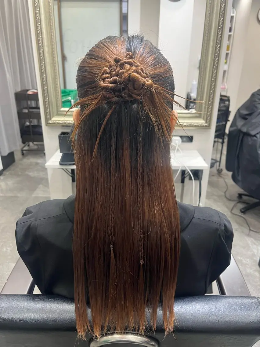 セミロング ヘアアレンジ 籾木 美優のヘアスタイル