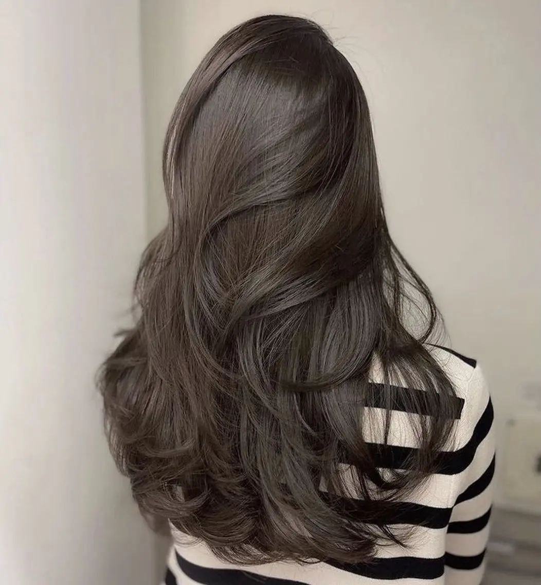 ロング カラー ヘアアレンジ ヘアカラー レイヤー×透明感カラ ーHAYATOのヘアスタイル