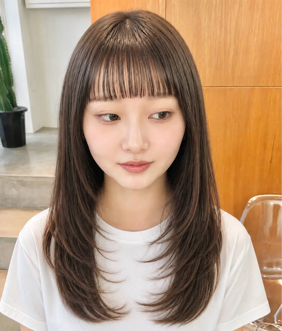 セミロング レイヤーカット カット ヘアカラー トリートメント yukii しまむら のぞみのヘアスタイル