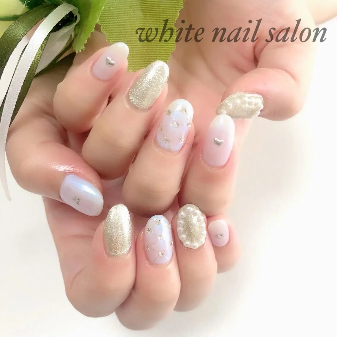 ネイル アートネイル フレンチネイル ジェルネイル ハードジェル 持ち込み ハンドネイル white nail salonのネイルデザイン