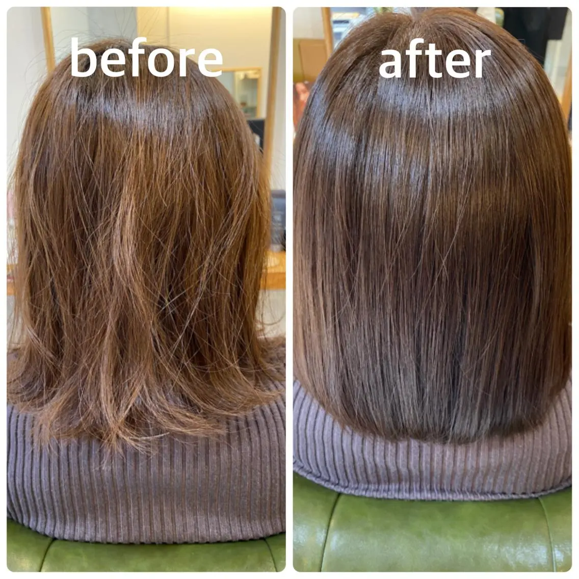 ミディアム カラー カット ヘアカラー トリートメント エイト ウメダのヘアスタイル