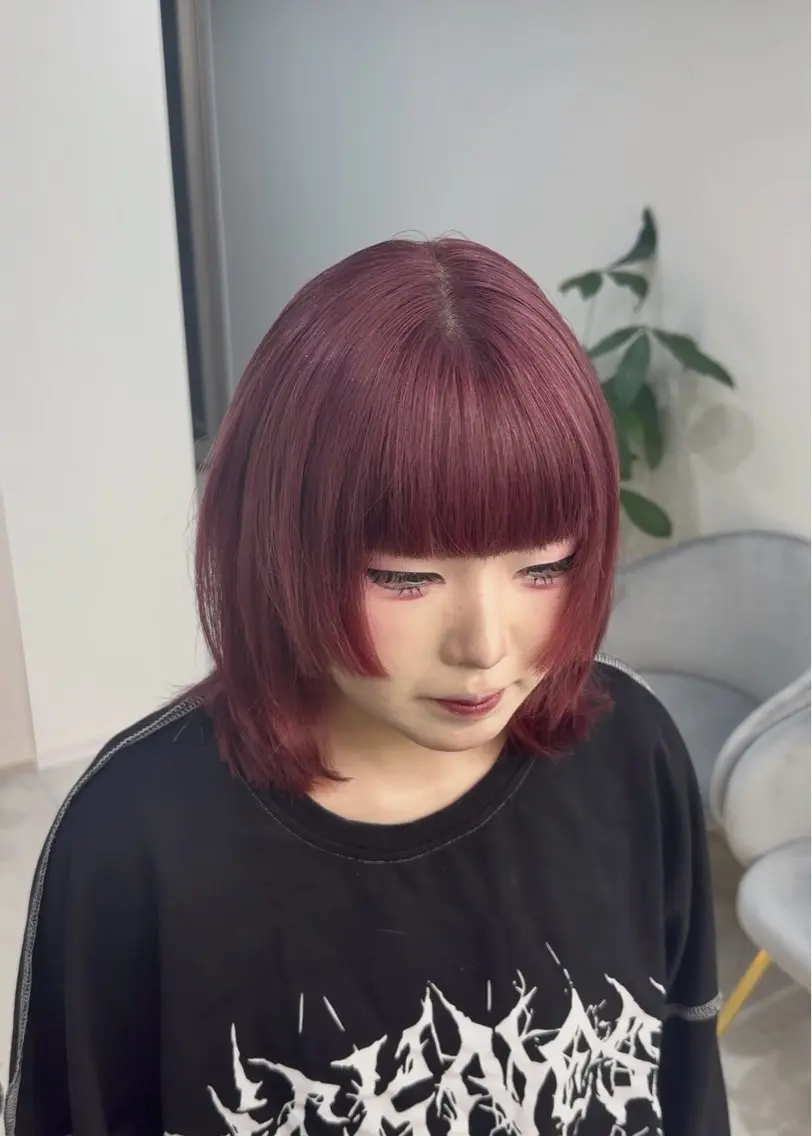 ミディアム ヘアカラー トリートメント 飯星/池袋/透明感 カラー/縮毛矯正特化のヘアスタイル