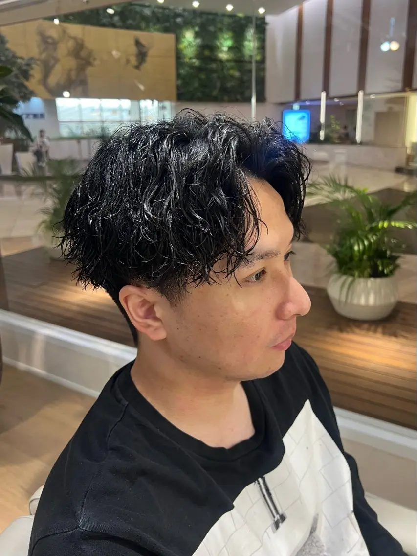 ショート パーマ メンズ カット パーマ 梅田茶屋町メンズ 専門美容師 山元一平のヘアスタイル
