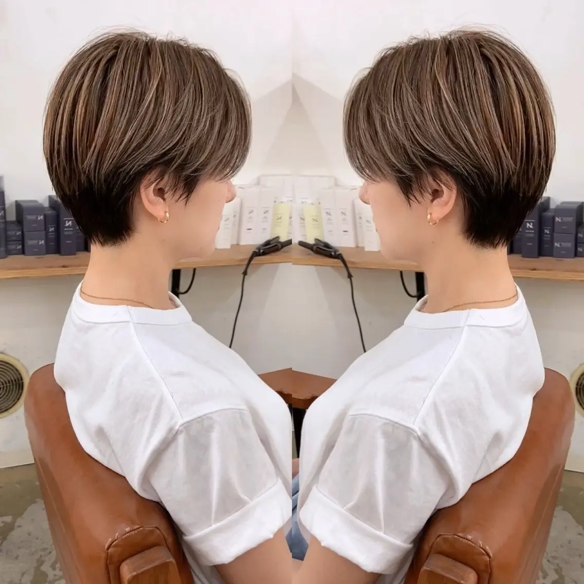 ショート カラー ハイライトカラー ハイライト ショートヘア カット ヘアカラー ショートヘア、ボブ こやさん　コヤマのヘアスタイル
