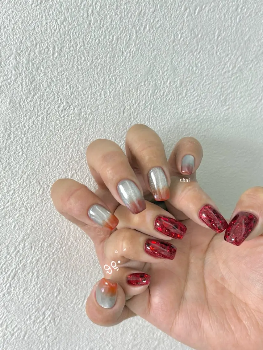 ネイル マグネットネイル ニュアンスネイル ハンドネイル chai nail +  eye📍鶴橋のネイルデザイン