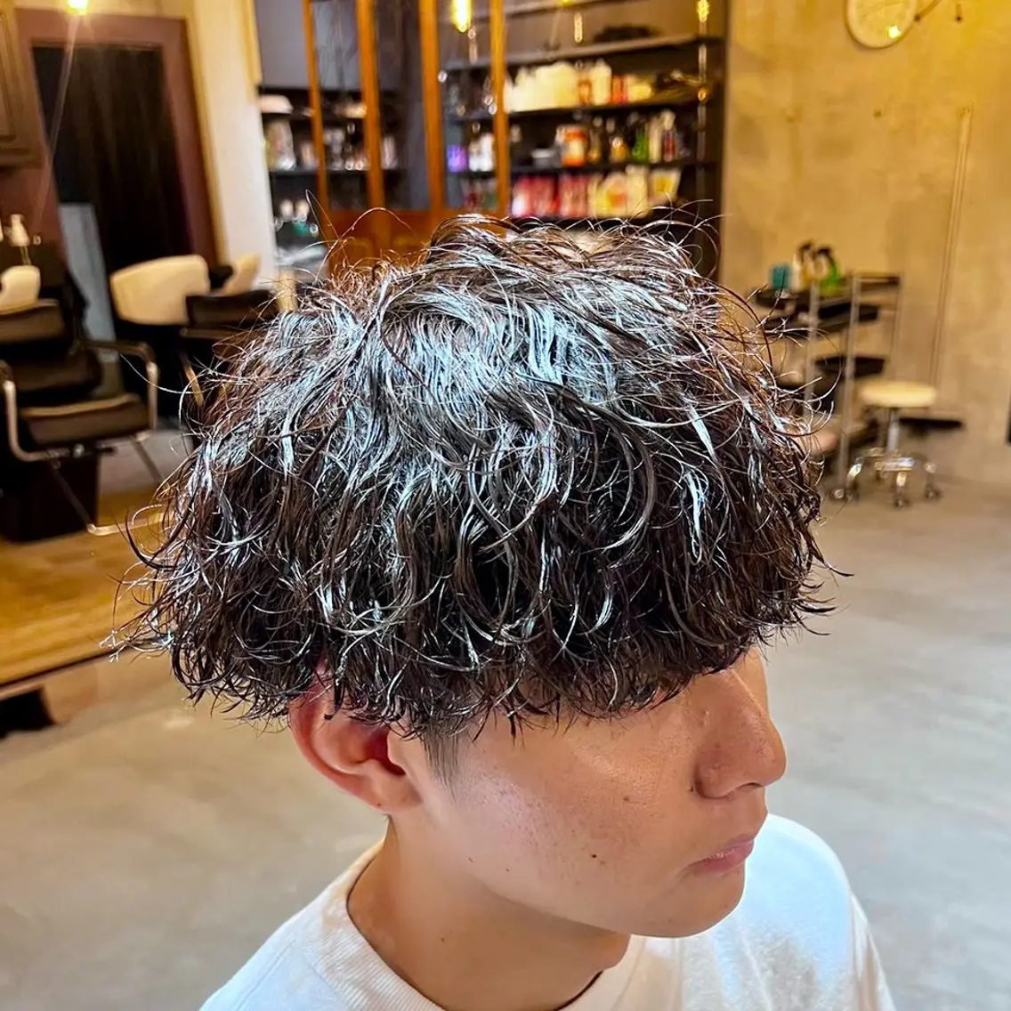 ショート パーマ メンズ シャドウ ツイスパ ニュアンスおがたのヘアスタイル