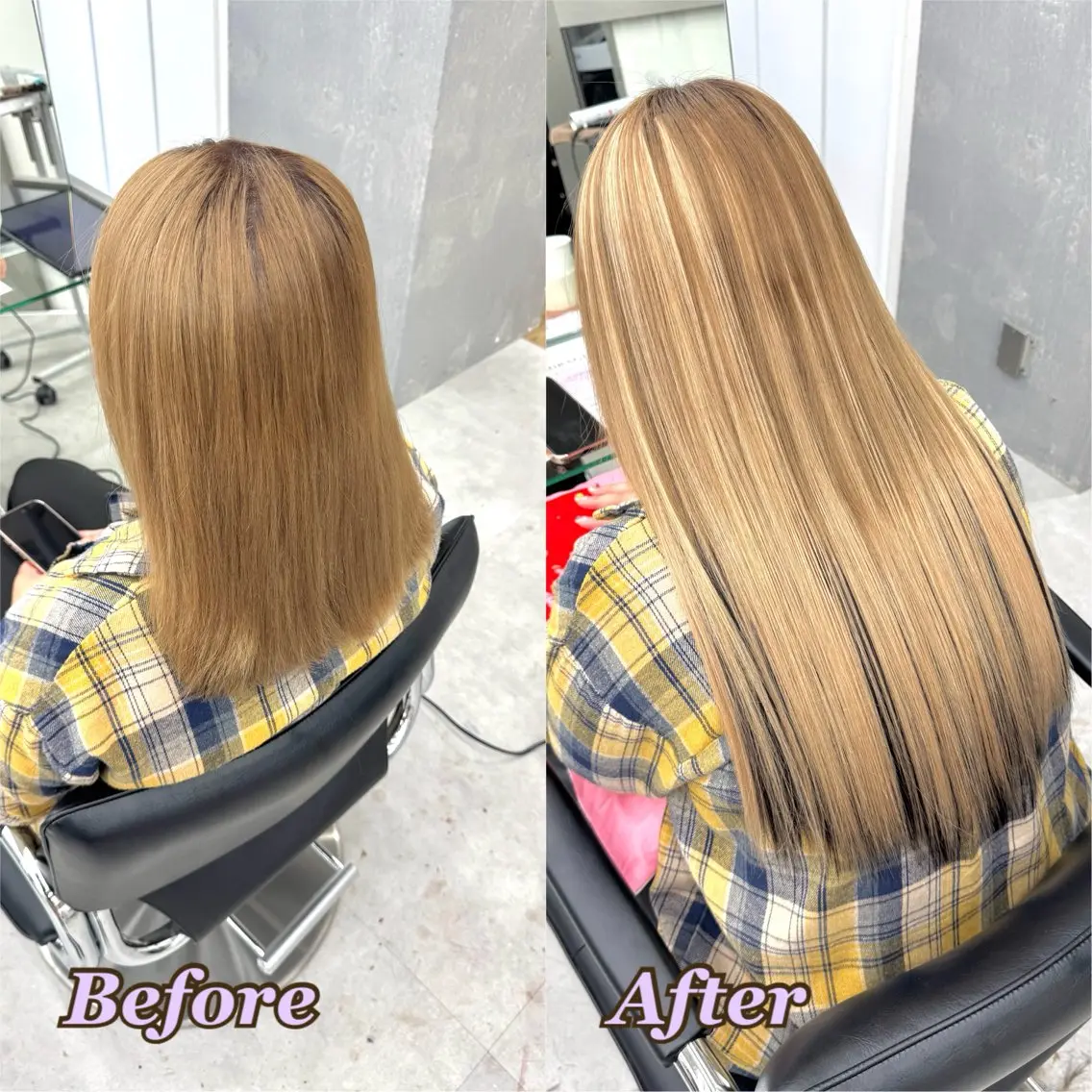 エクステ ヘアメ🎀ハイトーン 🩵エクステ🪄しほのヘアスタイル