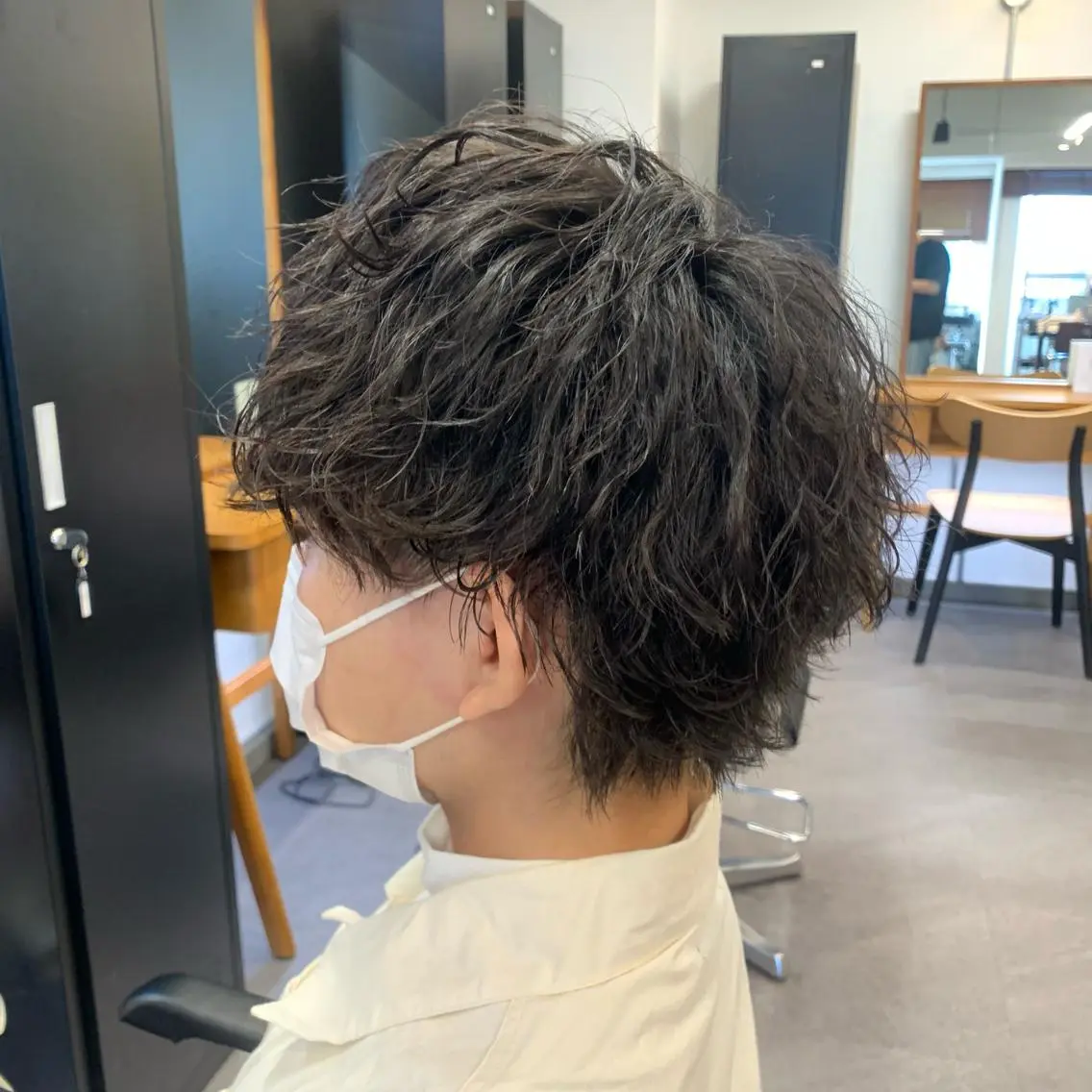 ショート パーマ メンズ メンズウルフカット ウルフカット カット パーマ メンズ特化美容師/ 藤戸 椋のヘアスタイル