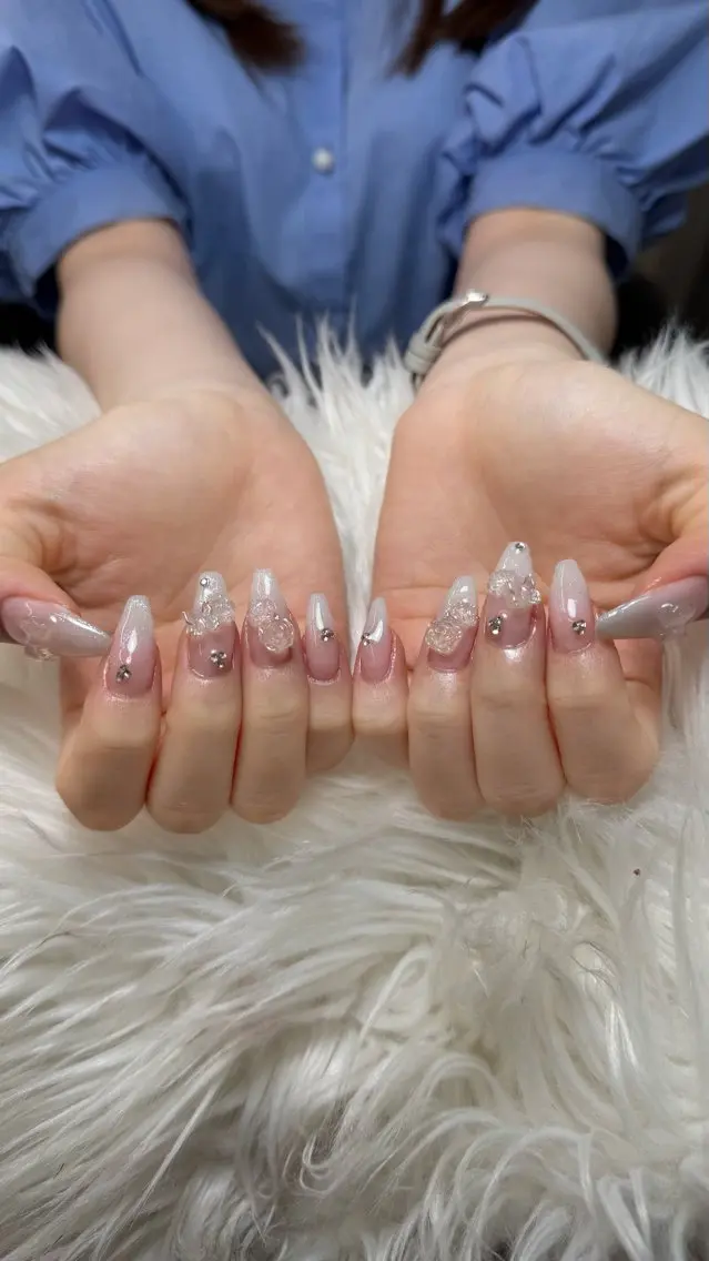 ネイル 長さ出し フレンチネイル グラデーション 韓国ネイル マグネットネイル ハンドネイル VB HEAVEN nailのネイルデザイン