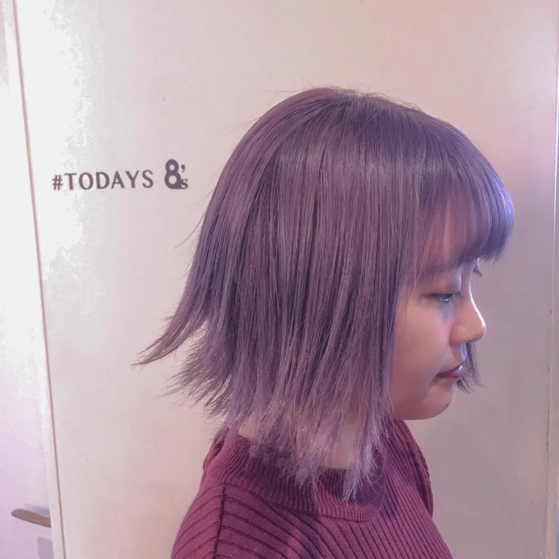 ショート カラー ブリーチ ラベンダーカラー ホワイト&レイヤーカ ットエクステ長畠俊輔のヘアスタイル