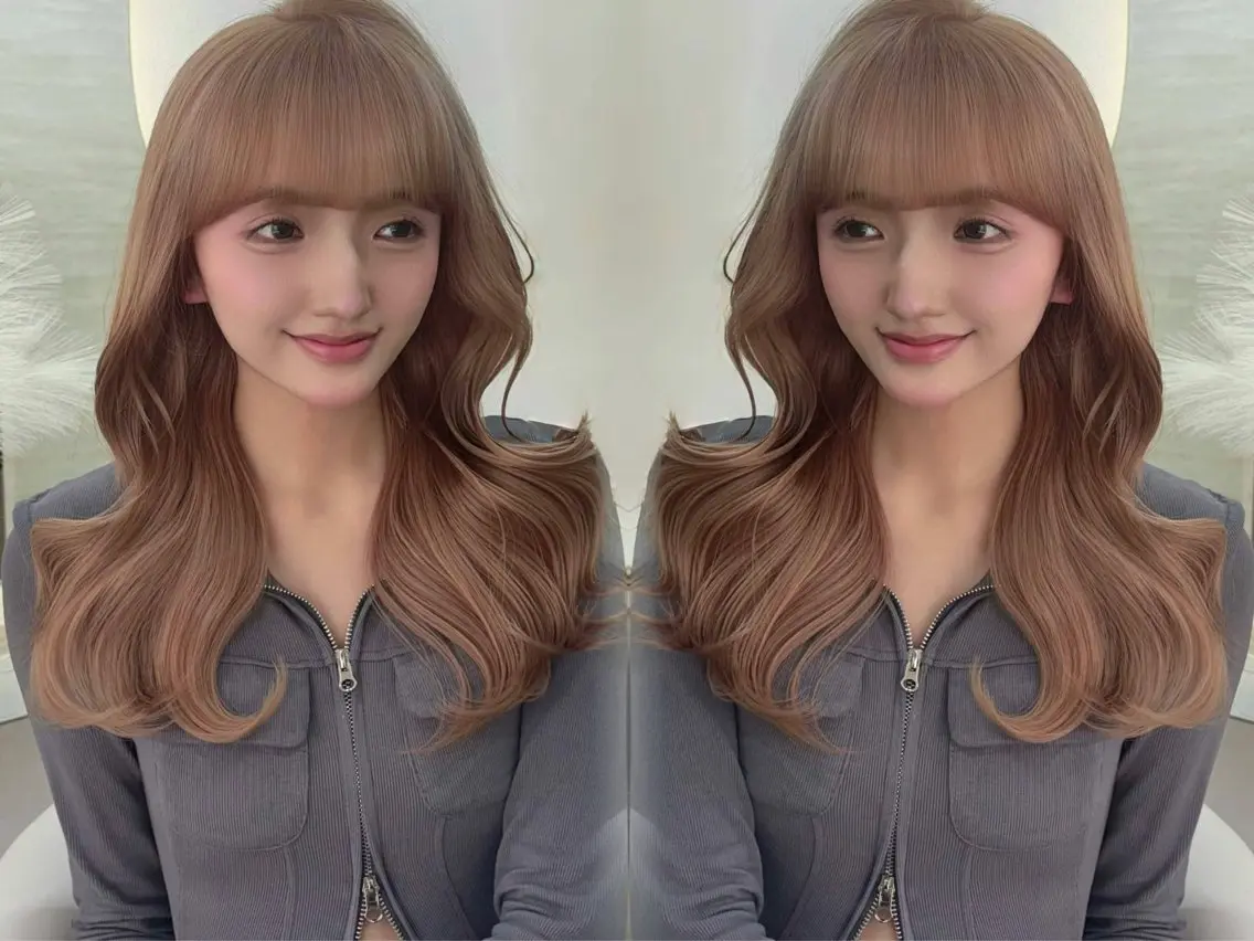 ロング カラー パーマ ヘアアレンジ ヘアカラー トリートメント 🤍韓国風レイヤー/ 艶髪🤍鳥越美羽のヘアスタイル