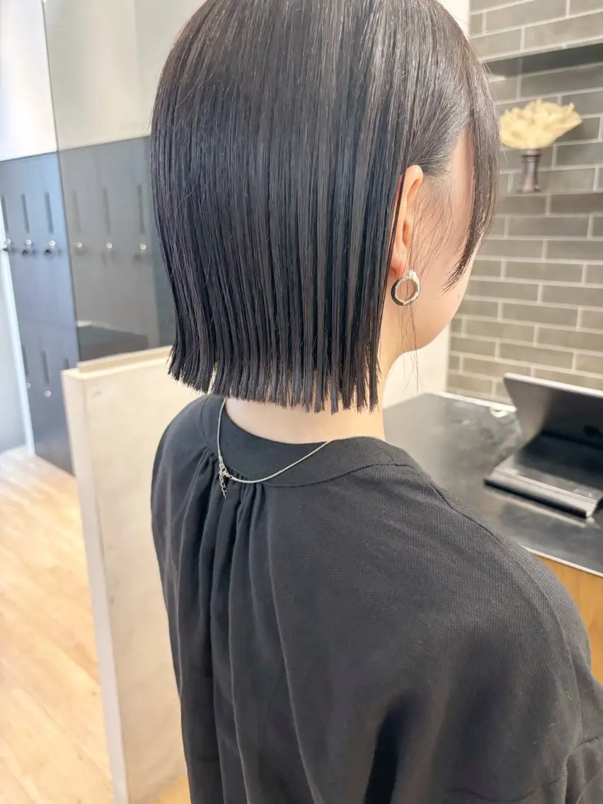 ミディアム 切りっぱなしボブ ボブ 切りっぱなしボブ/ ショート/カエ🌛のヘアスタイル