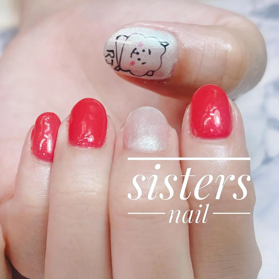 ネイル アートネイル シンプルネイル 夏ネイル sisters nail.fのネイルデザイン