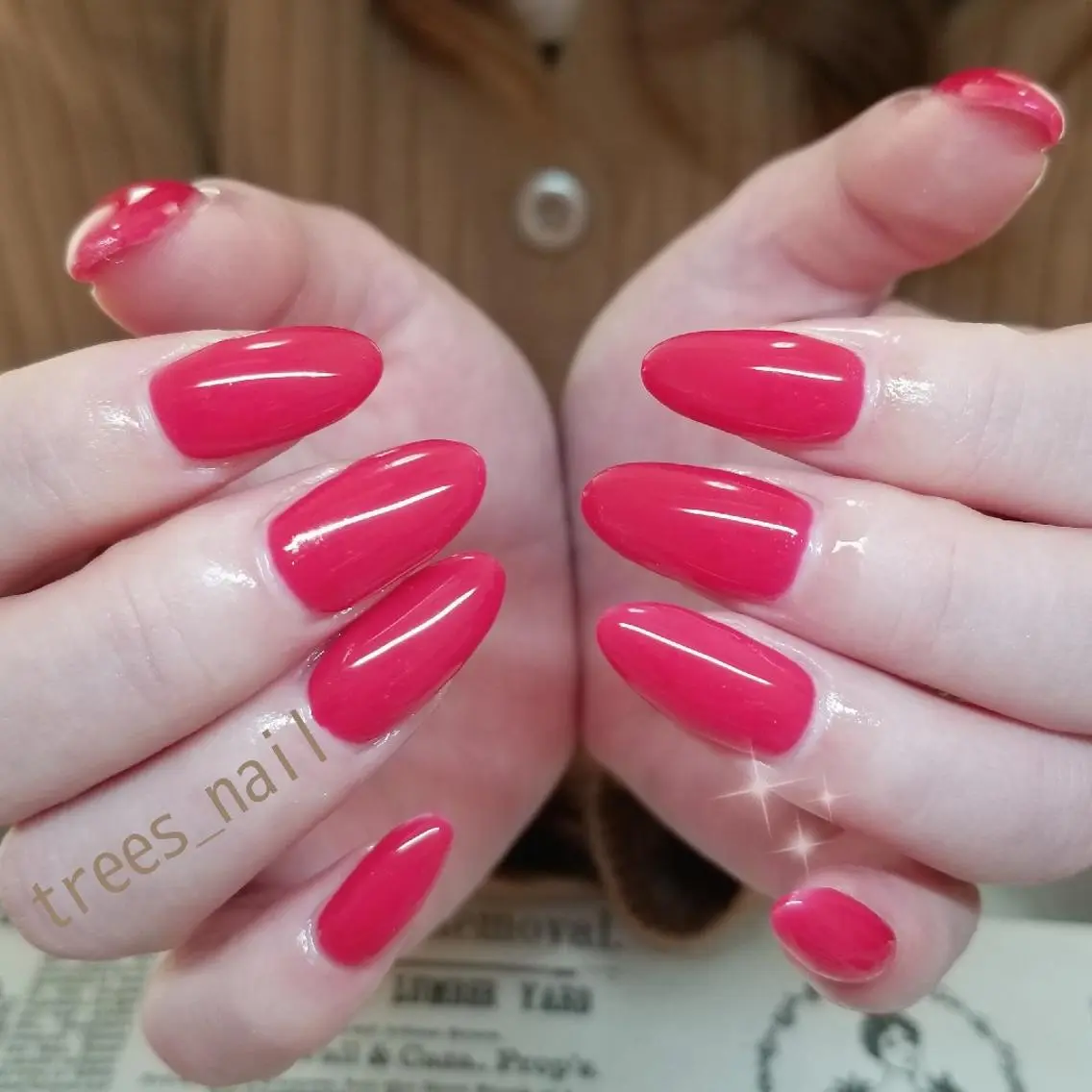 ネイル ガーリー ワンカラーネイル ピンク シンプルネイル trees_ nailのネイルデザイン