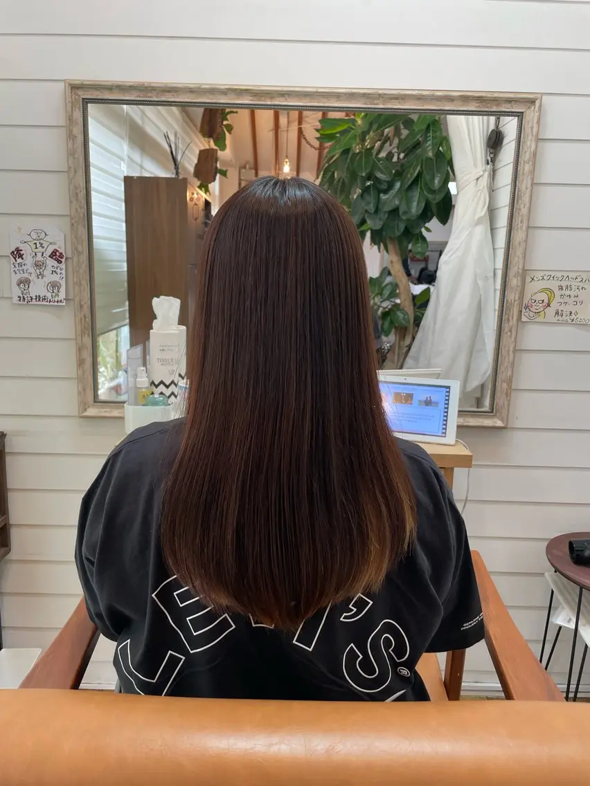 ロング パーマ ロング 縮毛矯正 奥田 誠司のヘアスタイル