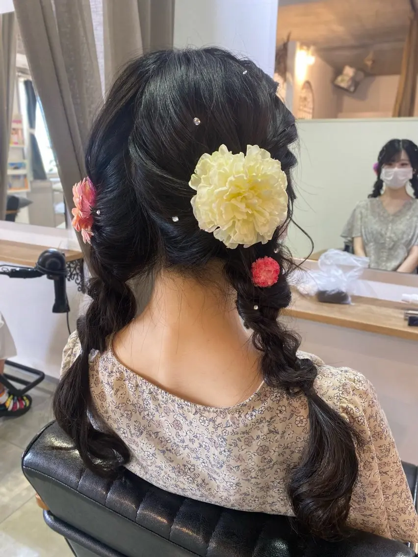 ロング ヘアアレンジ ヘアセット maya マヤのヘアスタイル