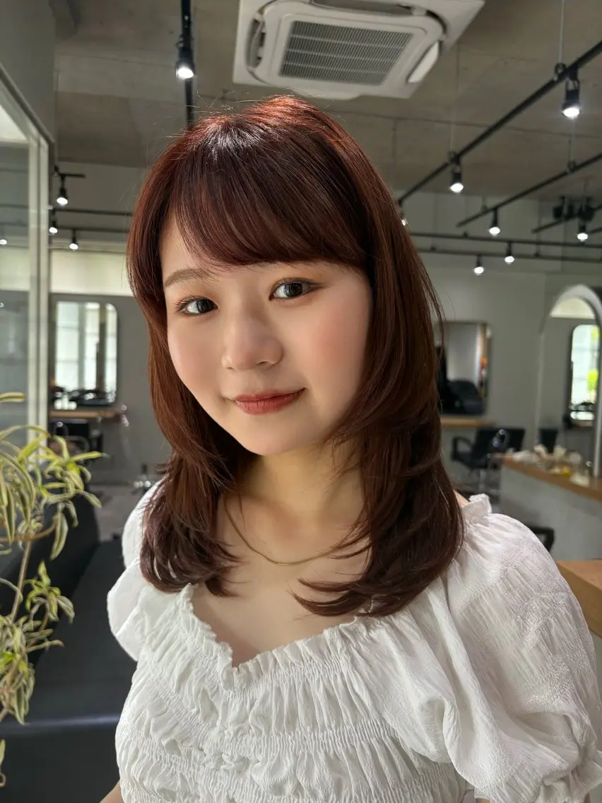 セミロング カット ヘアカラー 🌿ボブ/美髪矯正/ 艶カラー/Rukiのヘアスタイル