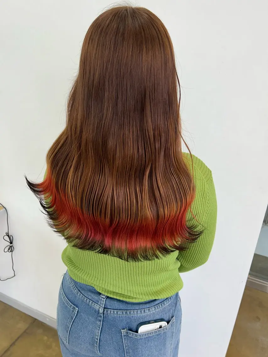 ロング カラー 小澤 志穂のヘアスタイル