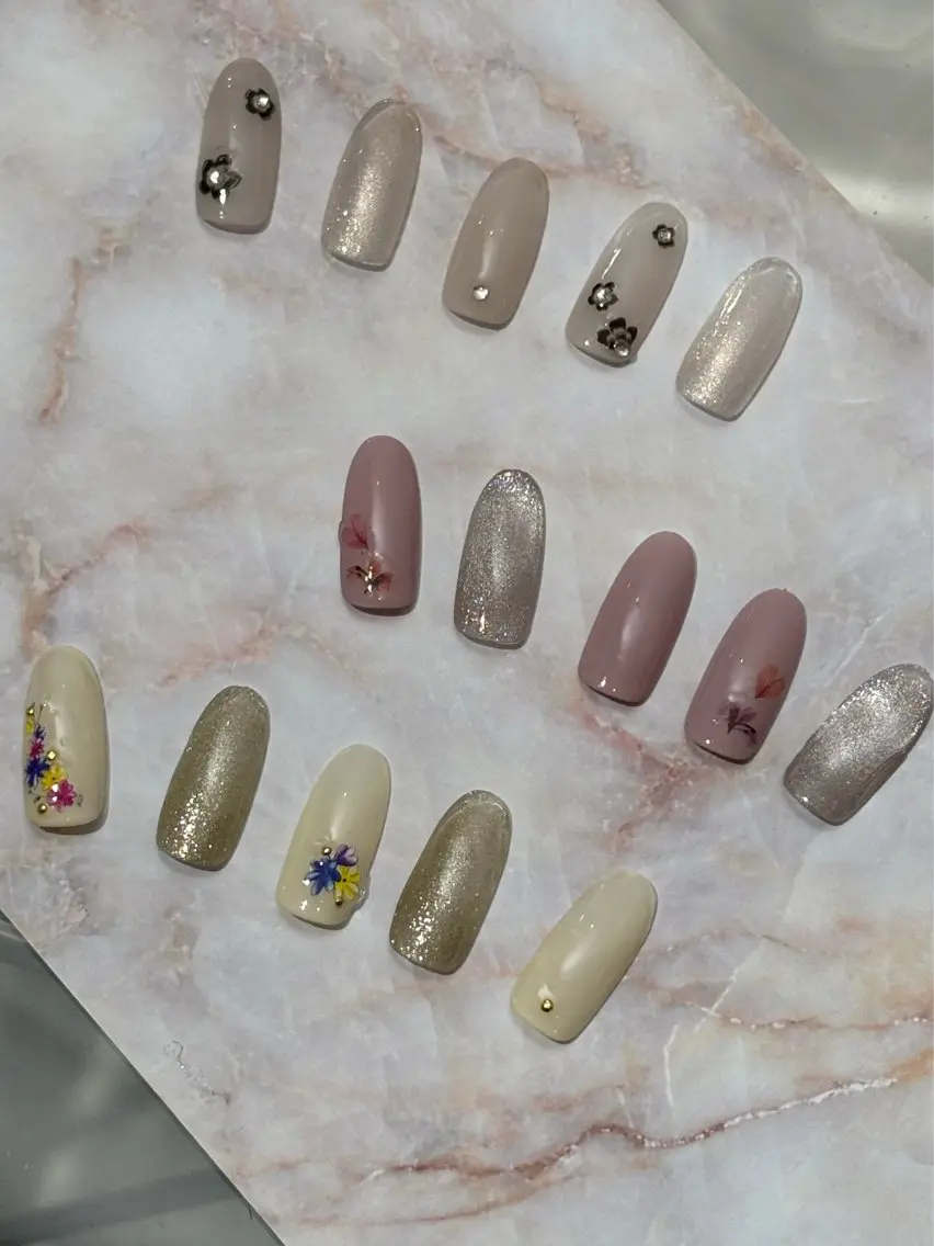 ネイル 春ネイル ハンドネイル フットネイル 【ＯＲＧＡＮ】 nailのネイルデザイン