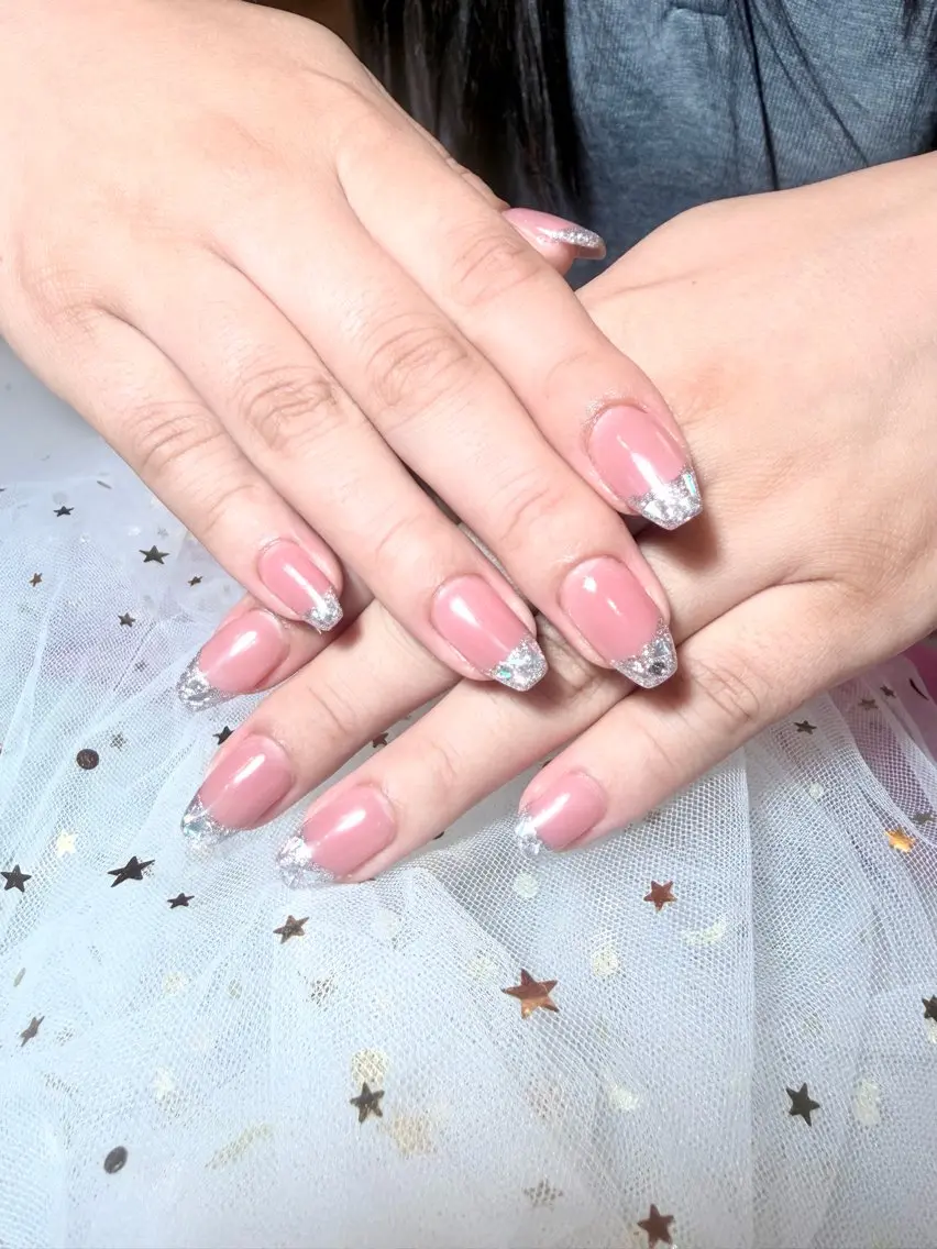 ネイル フレンチネイル ガラスフレンチ ハンドネイル U.MI Nail ミカのネイルデザイン