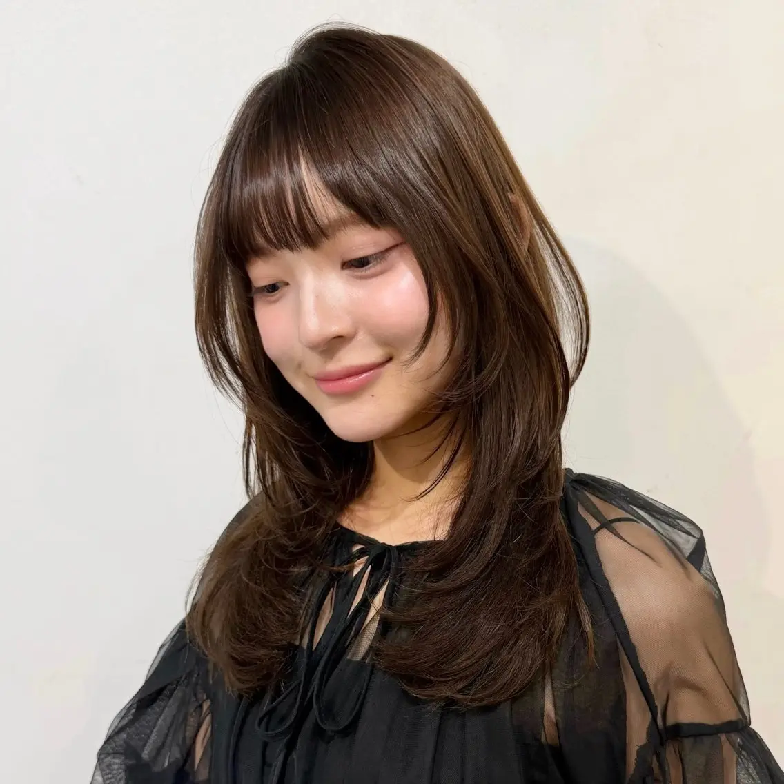 セミロング カラー 顔周りレイヤー꙳⋆ ミディアム⌇SAKIのヘアスタイル