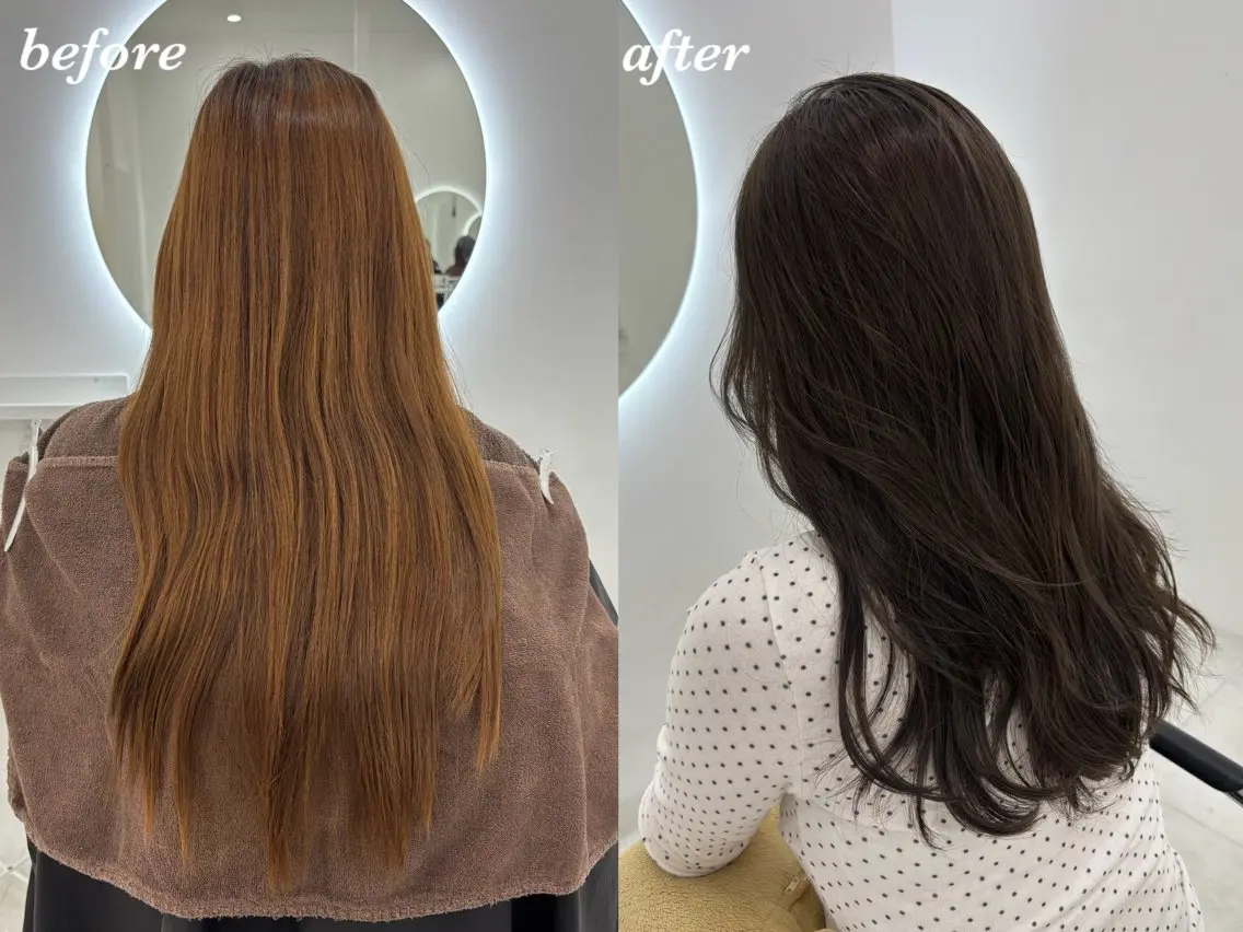 ロング カラー カット ヘアカラー トリートメント 【aini天王寺】 𝐚𝐢𝐫𝐢✂︎のヘアスタイル