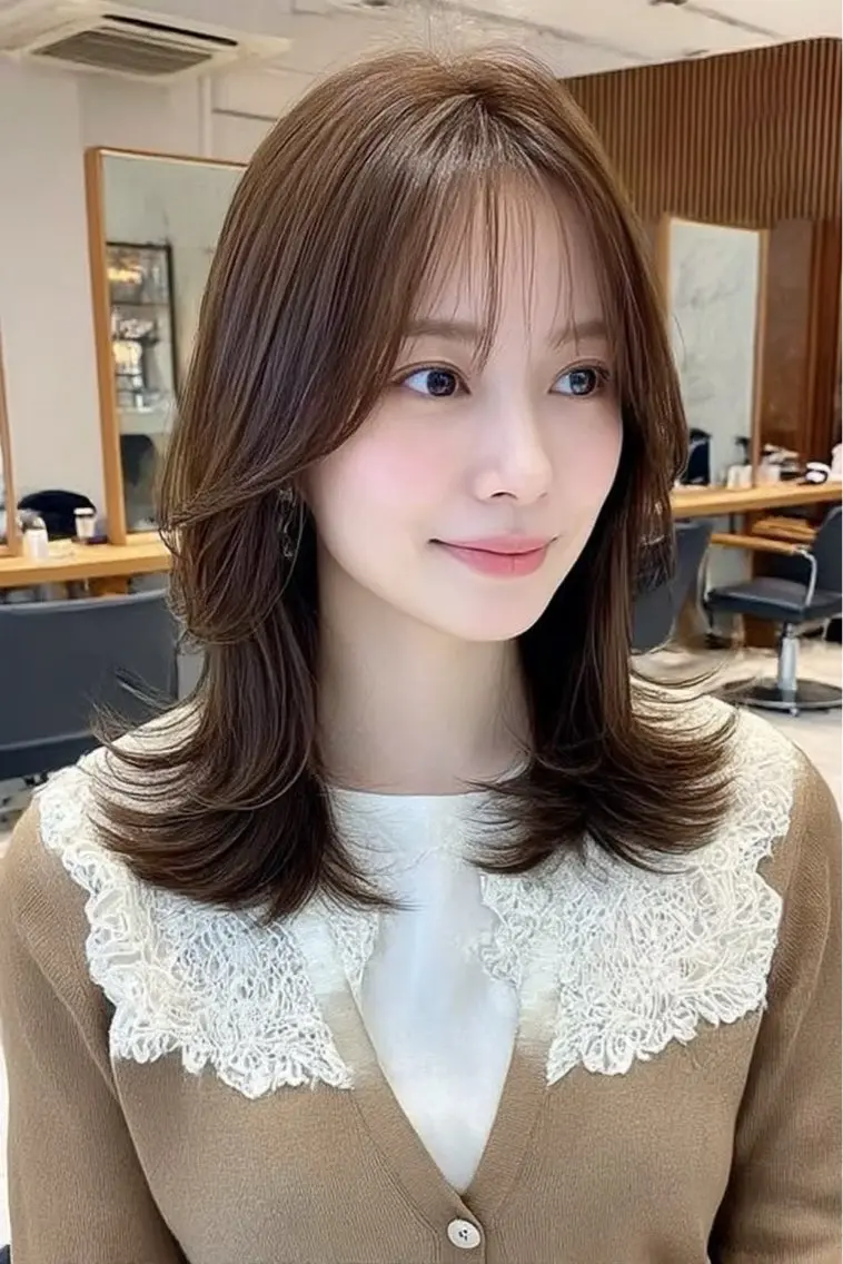 ロング パーマ 縮毛矯正 トリートメント 韓国×艶ハイトーンが かわいい✨️リオ🍒のヘアスタイル