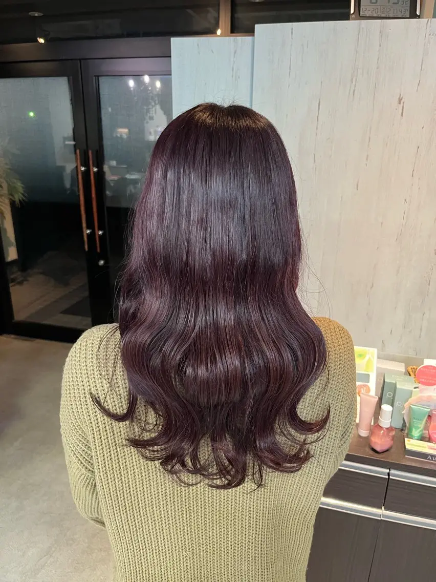 セミロング ピンクブラウン ヘアカラー 喜多 佐和のヘアスタイル